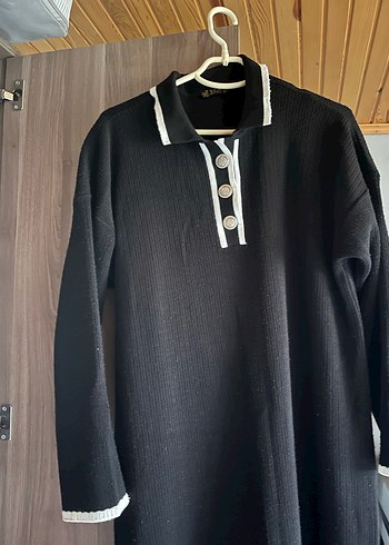 Kadın Siyah Triko Uzun Kollu Elbise - Görsel 2