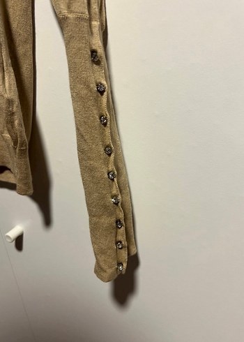 Bej Kadın Uzun Kollu ipek triko - Görsel 7