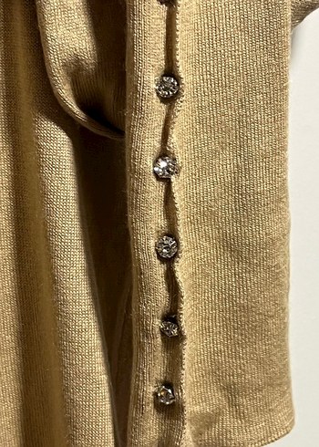 Bej Kadın Uzun Kollu ipek triko - Görsel 3