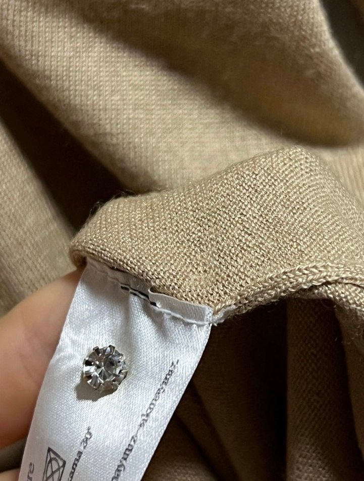 Bej Kadın Uzun Kollu ipek triko - Görsel 4