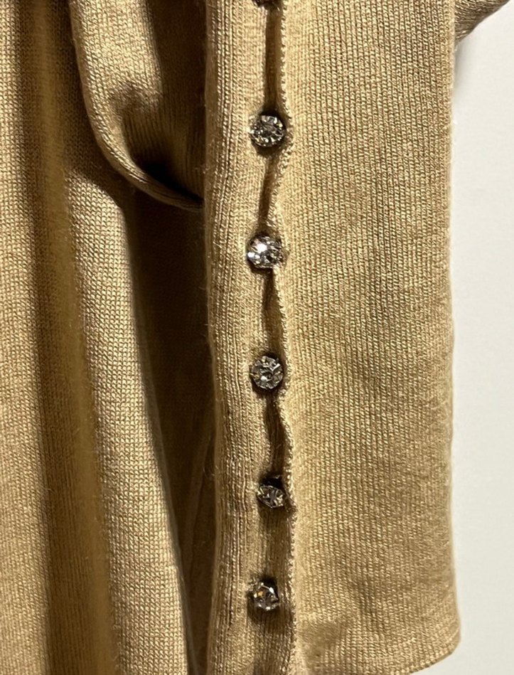 Bej Kadın Uzun Kollu ipek triko - Görsel 3