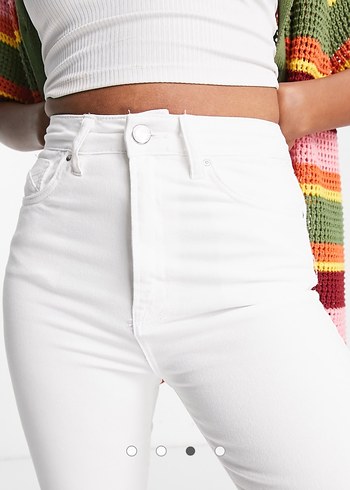 Beyaz Kot Pantolon - Görsel 3