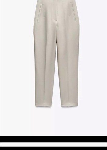 Bej Regular Fit yüksek bel Kumaş Pantolon - Görsel 2