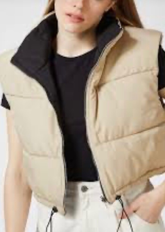 Happiness ist. çift taraflı crop yelek - Görsel 3