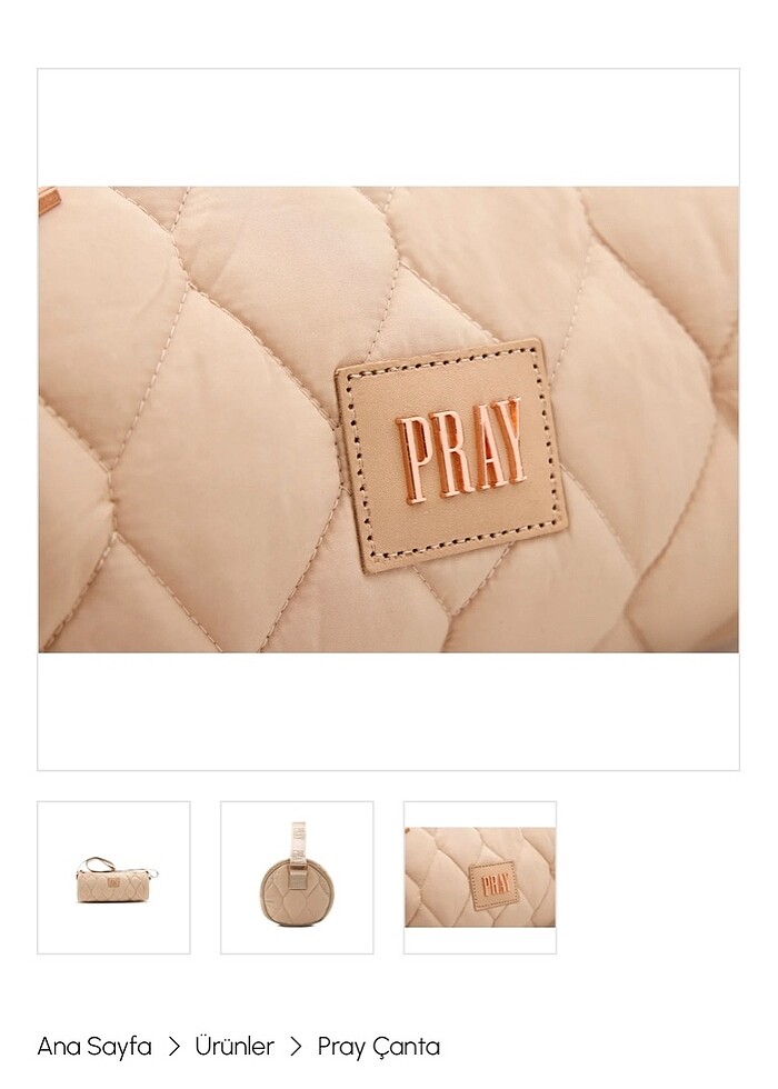 Kapitone bej çanta - Görsel 3