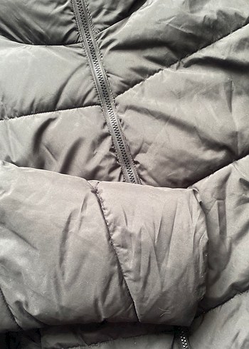 Gri Fermuarlı Kadın Kışlık Mont - Görsel 4