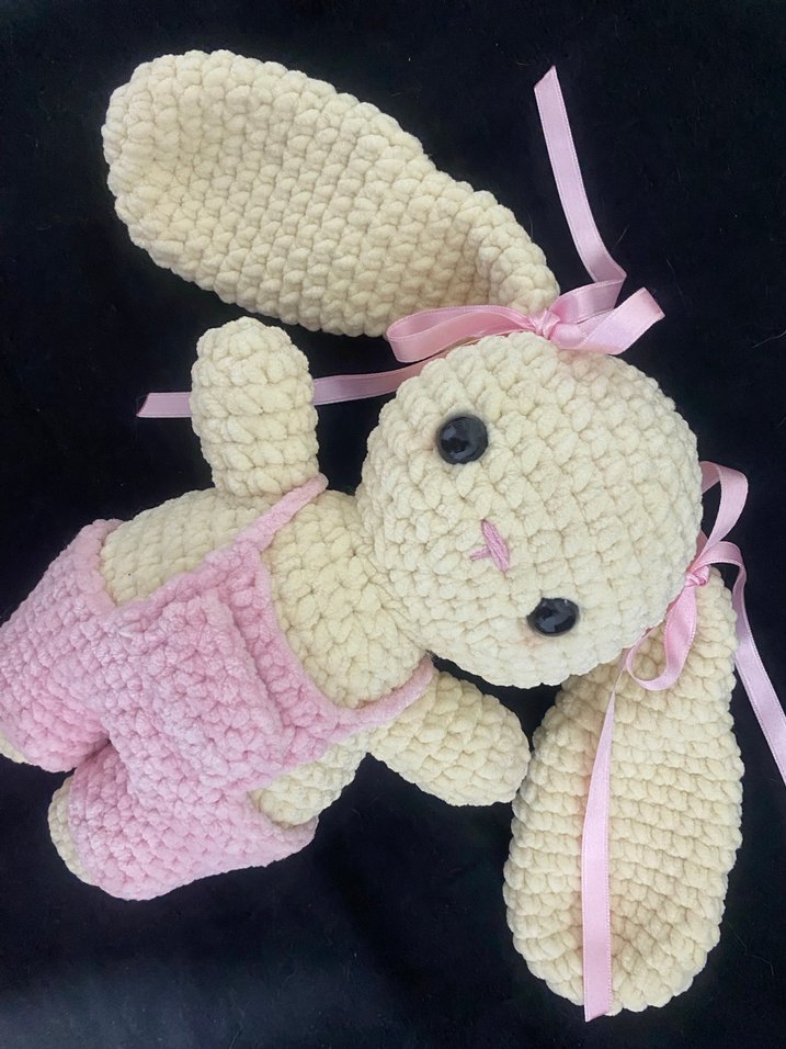 Pembe Kurdelalı Peluş Tavşan Oyuncak - Görsel 2