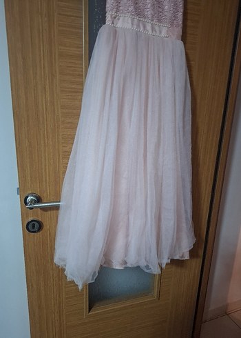 Kız Çocuk Pembe Dantel Detaylı Elbise - Görsel 3