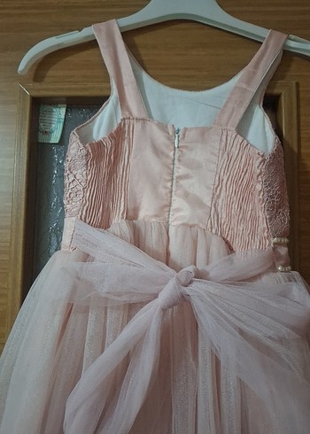 Kız Çocuk Pembe Dantel Detaylı Elbise - Görsel 5