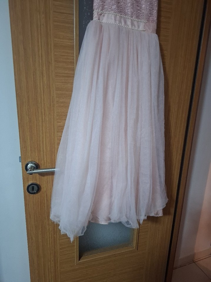 Kız Çocuk Pembe Dantel Detaylı Elbise - Görsel 3