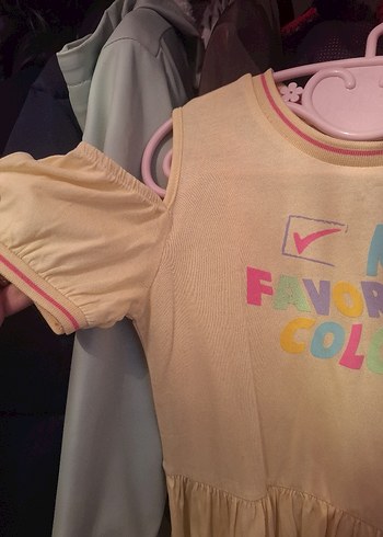 Sarı Renkli Kız Çocuk Fırfırlı Elbise - Görsel 2