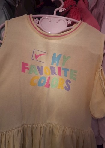 Sarı Renkli Kız Çocuk Fırfırlı Elbise - Görsel 3