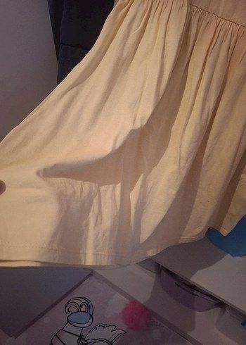 Sarı Renkli Kız Çocuk Fırfırlı Elbise - Görsel 4