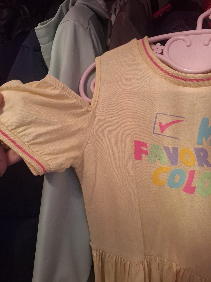 Sarı Renkli Kız Çocuk Fırfırlı Elbise - Görsel 2