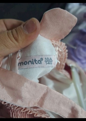 Kız Çocuk Pembe Dantel Elbise - Görsel 6