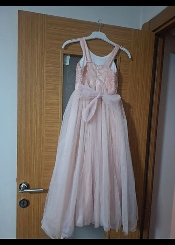 Kız Çocuk Pembe Dantel Elbise - Görsel 4