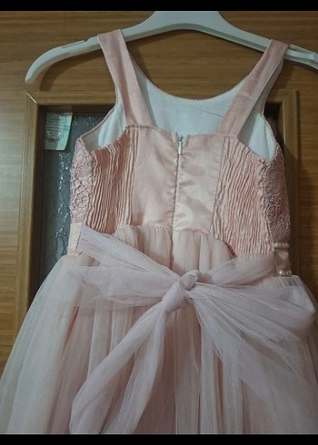 Kız Çocuk Pembe Dantel Elbise - Görsel 5