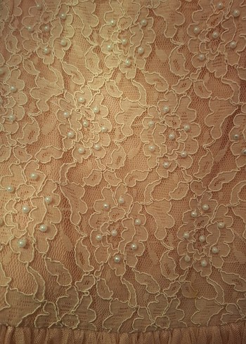 Bej Dantel Detaylı Kız Elbisesi - Görsel 2