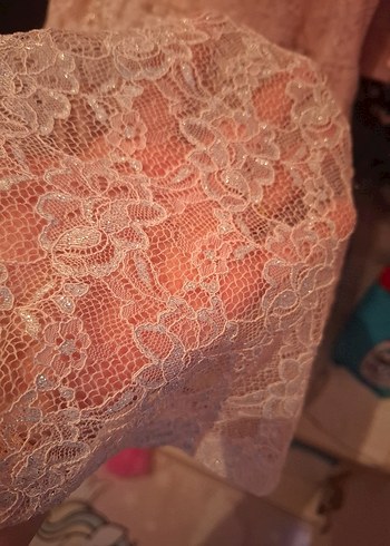 Dantel Detaylı Pembe Kız Elbisesi - Görsel 4