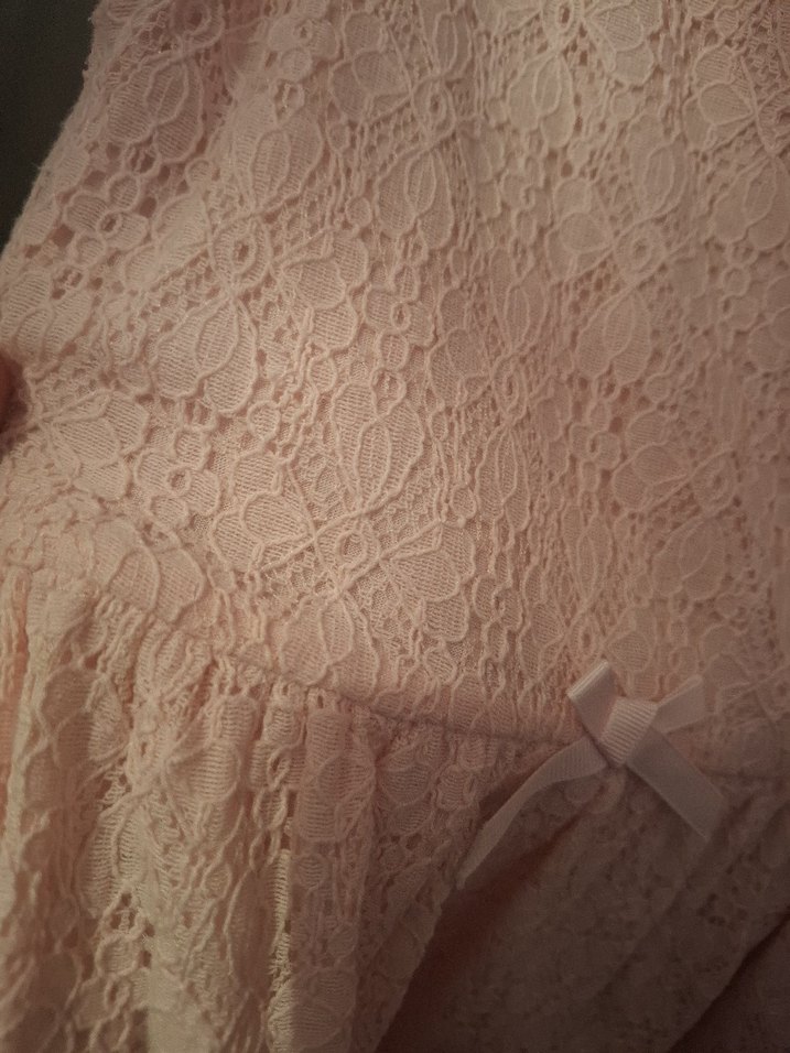 Pembe Dantel Detaylı Kız Elbisesi - Görsel 3