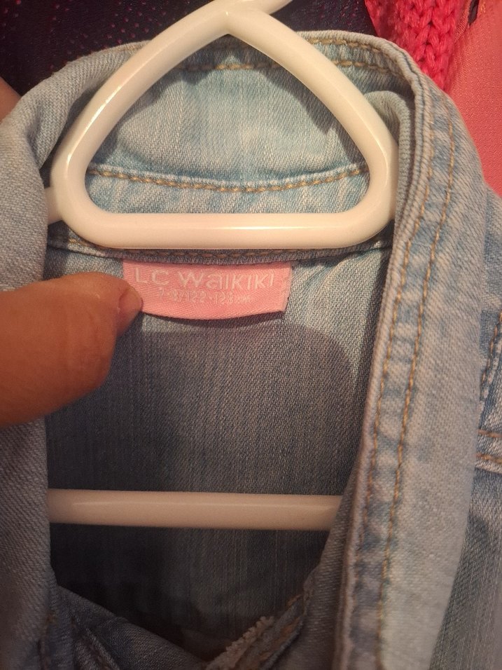 Kız Çocuk Gri Denim Düğmeli Tulum - Görsel 2