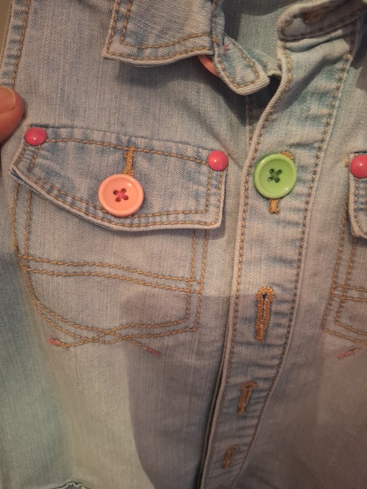 Kız Çocuk Gri Denim Düğmeli Tulum - Görsel 3