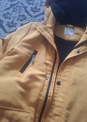 Kapüşonlu Sarı Kadın Mont - Görsel 3