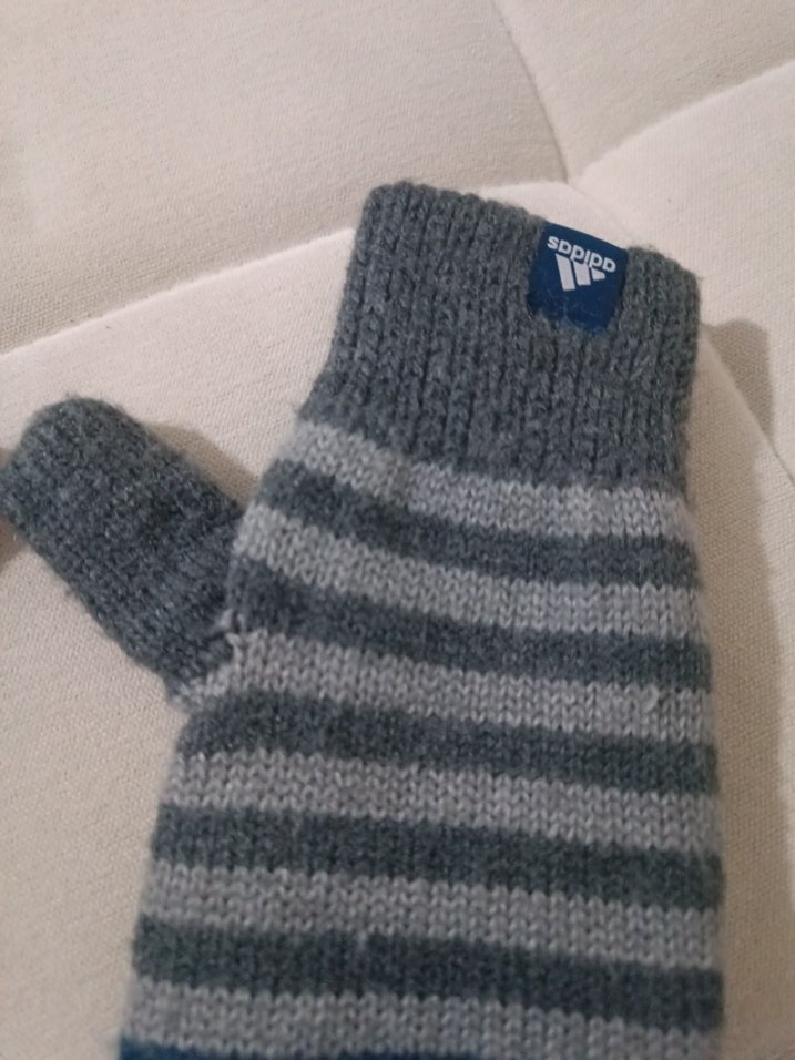 Erkek Çocuk Örgü Eldiven Gri Mavi - Görsel 2