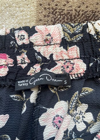 Diğer Çiçek Desenli Dantel Detaylı Bohem Kadın Pantolon