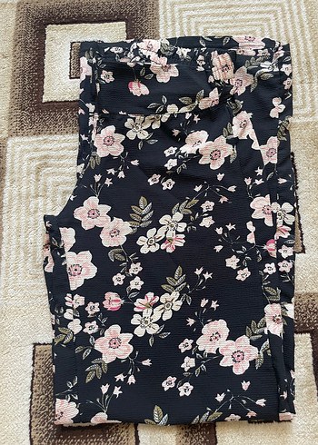 Çiçek Desenli Dantel Detaylı Bohem Kadın Pantolon