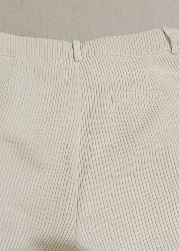 s Beden Bej fitilli wide leg pantolon