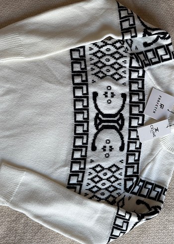 Celine  Beyaz Kazak - Görsel 8