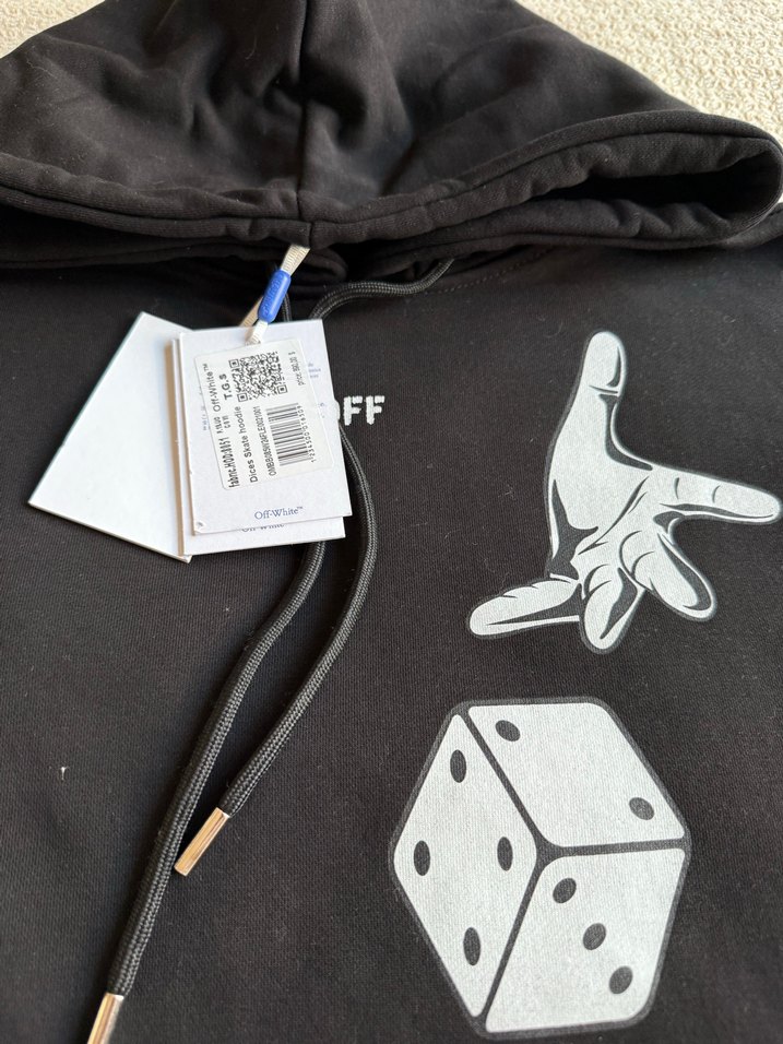 Off-White Siyah Baskılı Kapüşonlu Sweat - Görsel 5