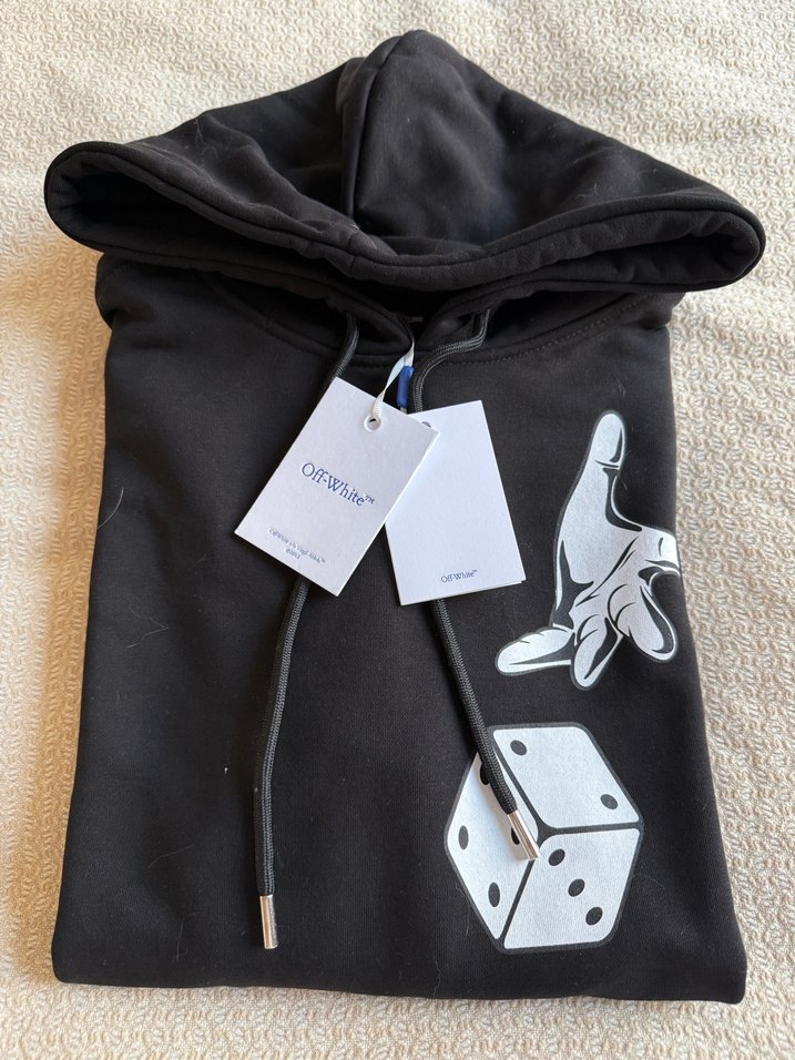 Off-White Siyah Baskılı Kapüşonlu Sweat - Görsel 2