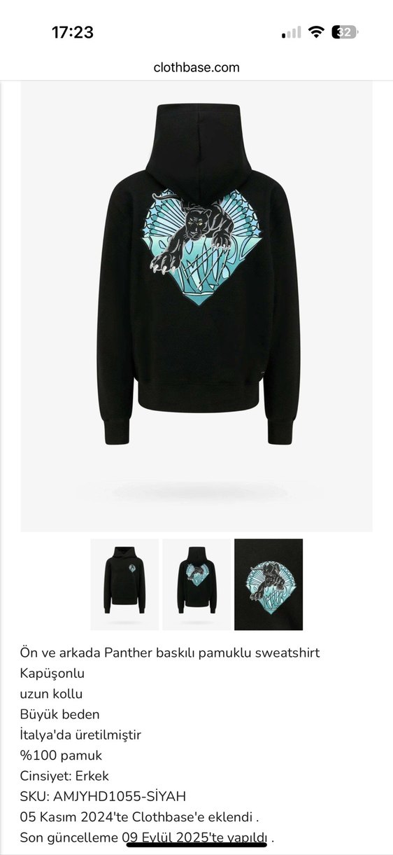 FARFETCH AMİRİ Kapüşonlu Siyah Sweatshirt - Görsel 2