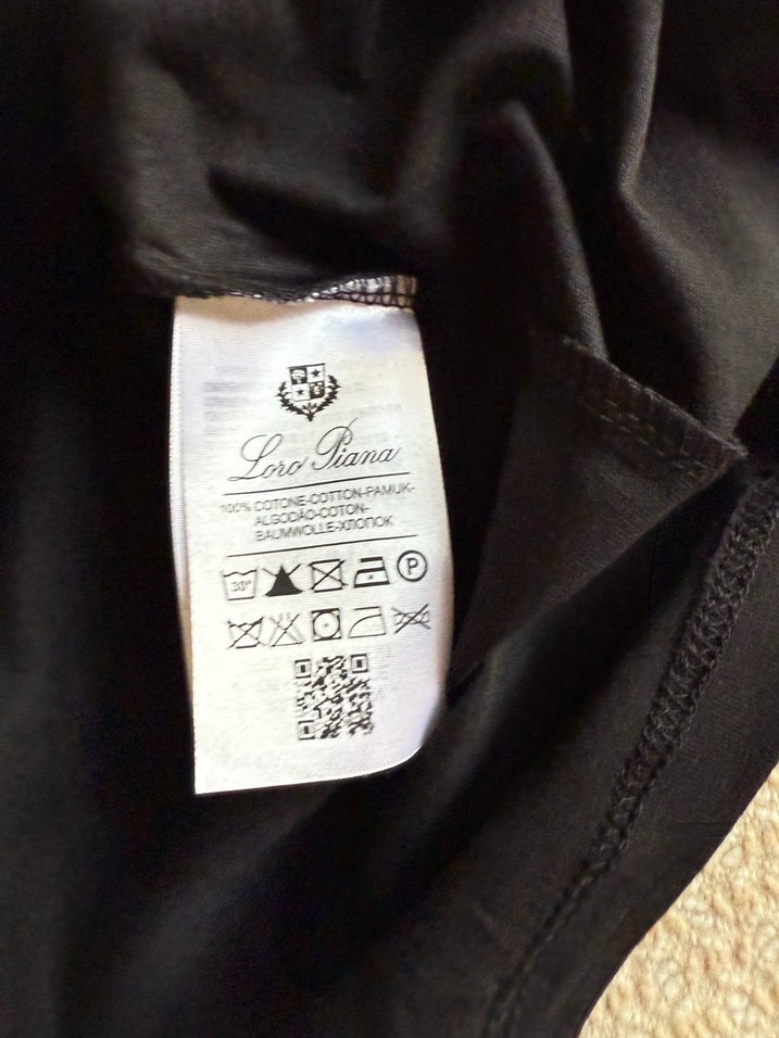 Loro Piana Siyah Bisiklet Yaka Tshirt - Görsel 5