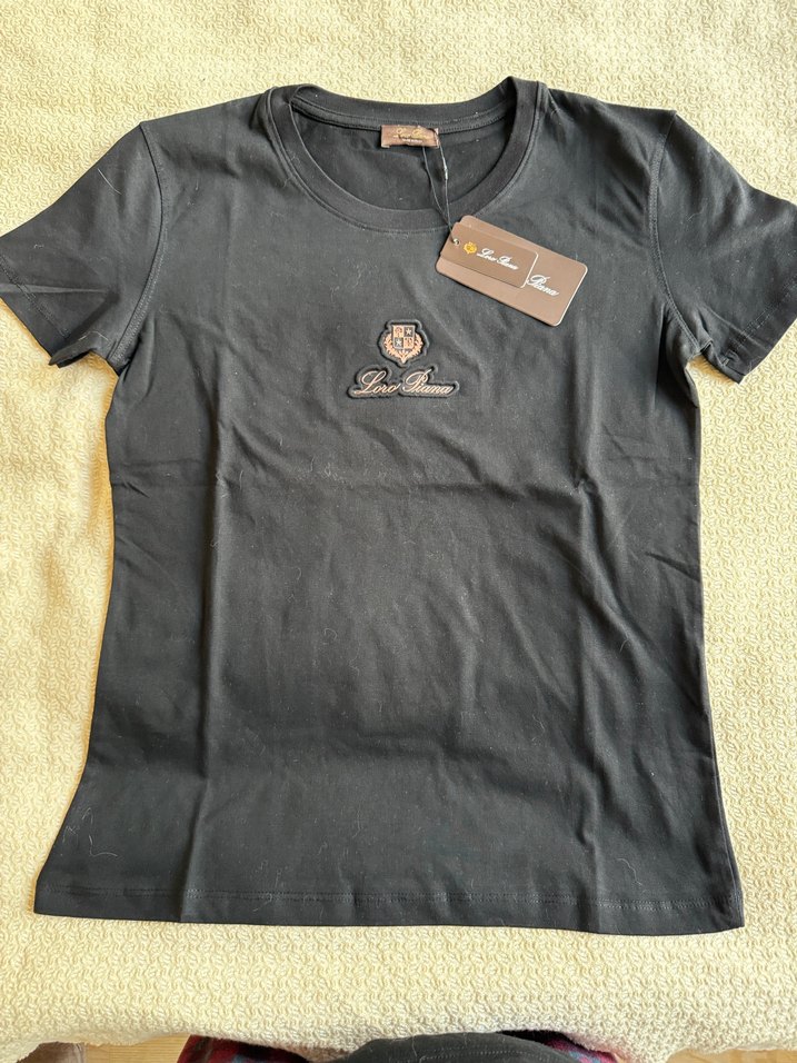Loro Piana Siyah Bisiklet Yaka Tshirt - Görsel 2