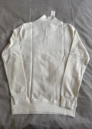 AMI PARİS Erkek Beyaz Yarım Fermuarlı Sweatshirt - Görsel 8