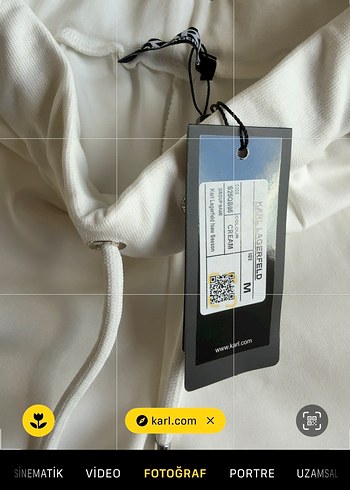 Karl Lagerfeld Beyaz Pamuklu Mini Şort - Görsel 3