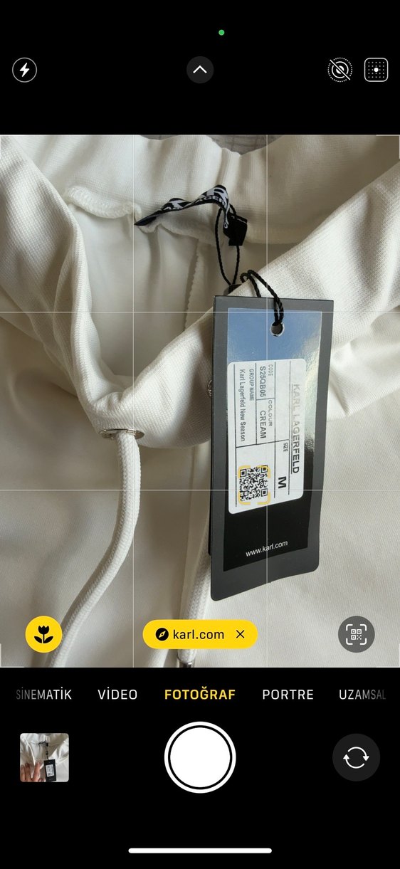 Karl Lagerfeld Beyaz Pamuklu Mini Şort - Görsel 3