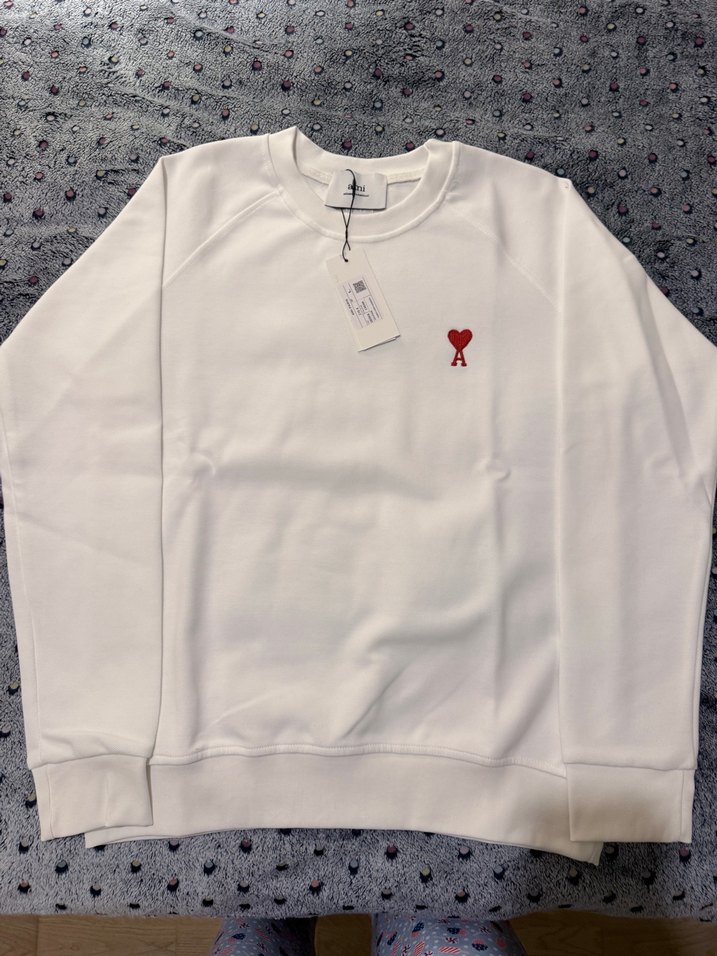 AMI PARİS Beyaz Erkek Sweatshirt, Nakışlı, - Görsel 4