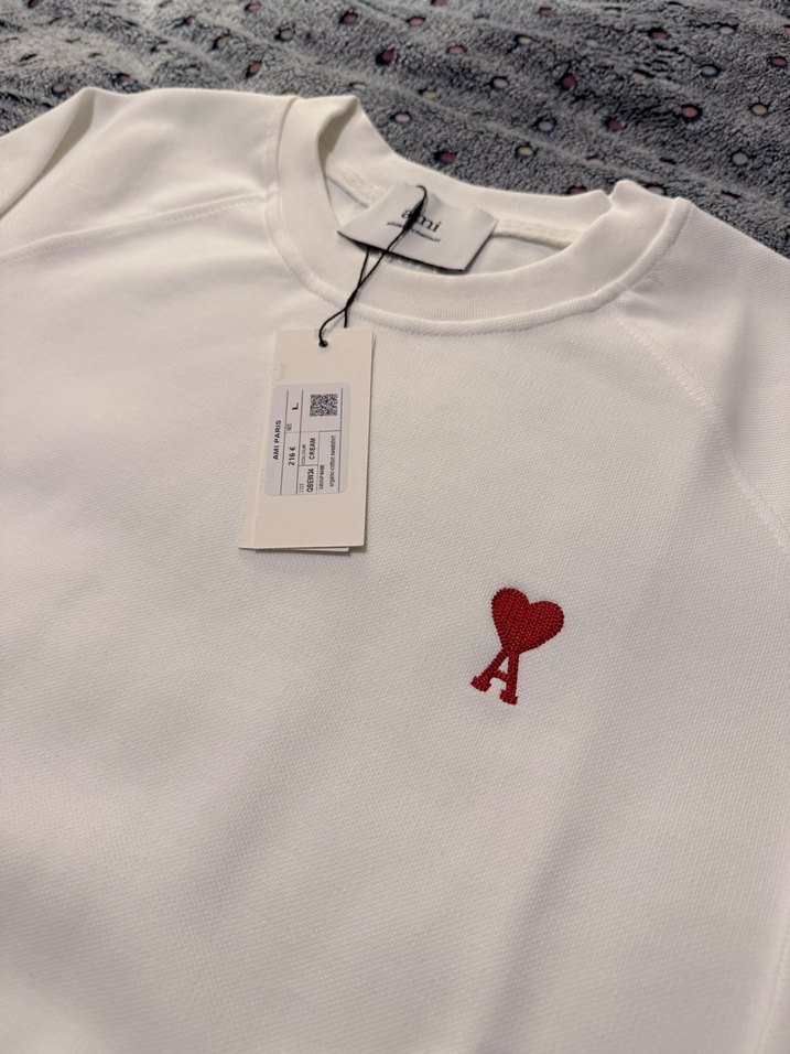 AMI PARİS Beyaz Erkek Sweatshirt, Nakışlı, - Görsel 2