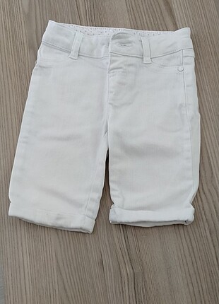 3/4 yaş beyaz kapri kısa kot pantolon