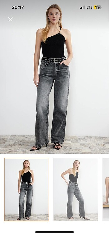 Soluk efekt vintage yüksek bel leg jean