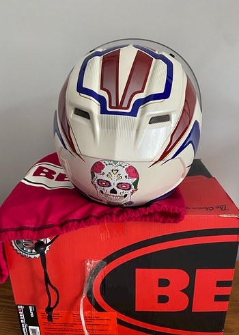 BELL Kırmızı Biker Motosiklet Kaskı - Görsel 4