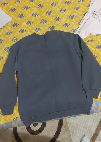 m Beden Gri Baskılı Kadın Sweatshirt