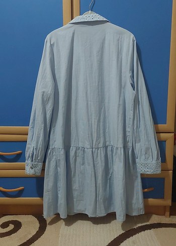 Nakışlı gömlek elbise - Görsel 4