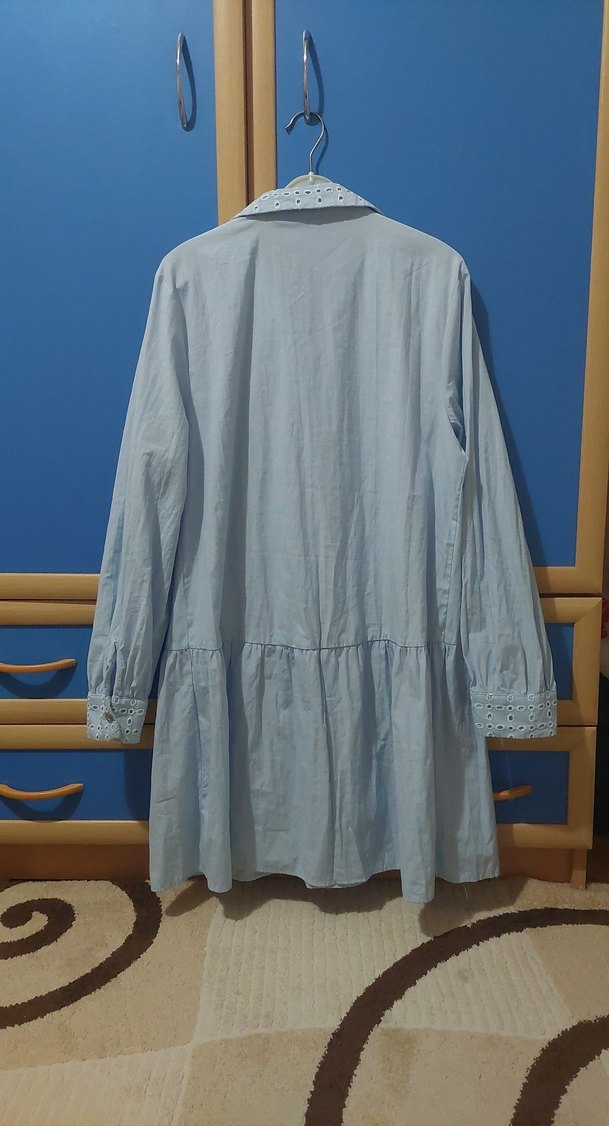 Nakışlı gömlek elbise - Görsel 4