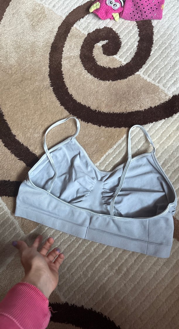 Gri Rahat Street Wear Midi Sütyen - Görsel 3