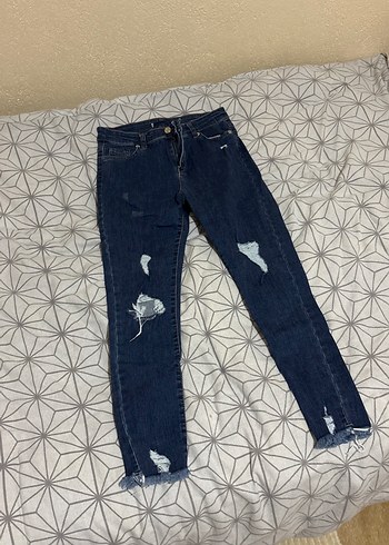 Kadın Mavi Dar Kesim Midi Kot Pantolon - Görsel 2